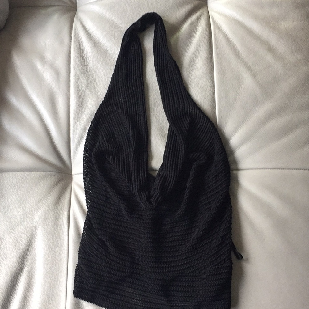 Polyester crochet style halter top